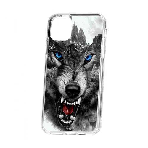 Чехол Apple iPhone 11 Pro Max Kruche Print Волк в Билайн