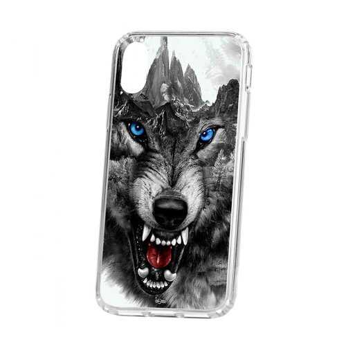 Чехол Apple iPhone X/XS Kruche Print Волк в Билайн