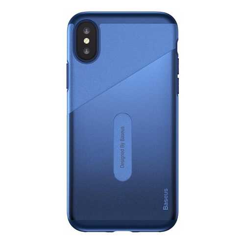 Чехол Baseus Card Pocket Case (WIAPIPHX-KA15) для Apple iPhone X (Dark Blue) в Билайн