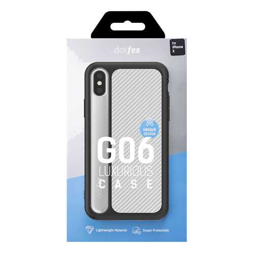 Чехол Dotfes G06 Luxurious Material Case для iPhone X/XS (silver) в Билайн
