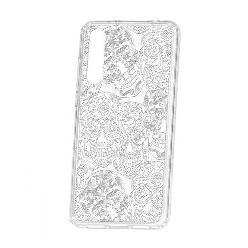 Чехол Kruche Huawei P20 Pro (Plus) Print Skull White в Билайн