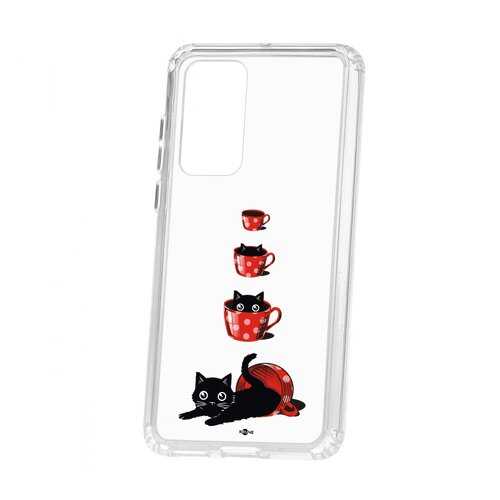 Чехол Kruche Huawei P40 Print Котенок в чашке в Билайн