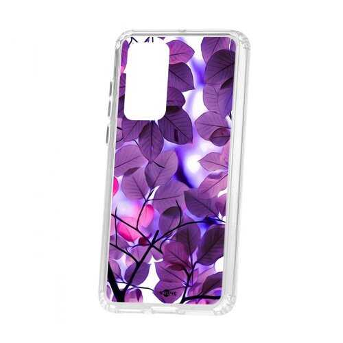 Чехол Kruche Huawei P40 Print Purple leaves в Билайн