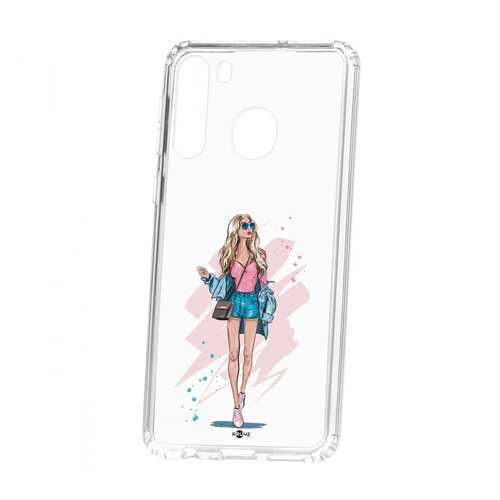 Чехол Kruche Samsung Galaxy A21 Print Fashion Girl в Билайн