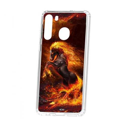 Чехол Kruche Samsung Galaxy A21 Print Конь огонь в Билайн