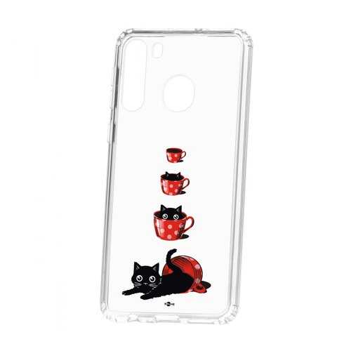 Чехол Kruche Samsung Galaxy A21 Print Котенок в чашке в Билайн
