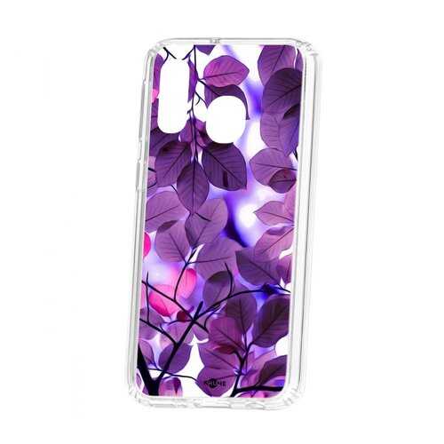 Чехол Kruche Samsung Galaxy A40 2019 Print Purple leaves в Билайн