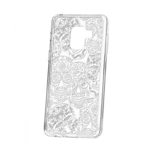 Чехол Kruche Samsung Galaxy A8 2018 (A530) Print Skull White в Билайн