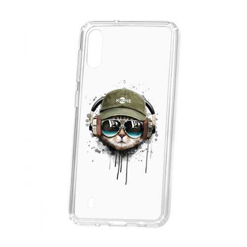 Чехол Kruche Samsung Galaxy M10 Print Кот в наушниках в Билайн