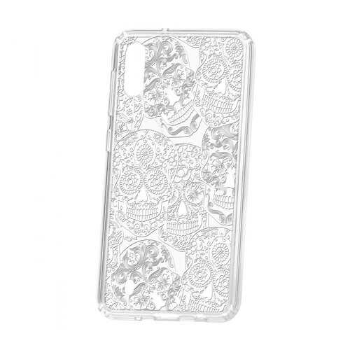 Чехол Kruche Samsung Galaxy M10 Print Skull White в Билайн