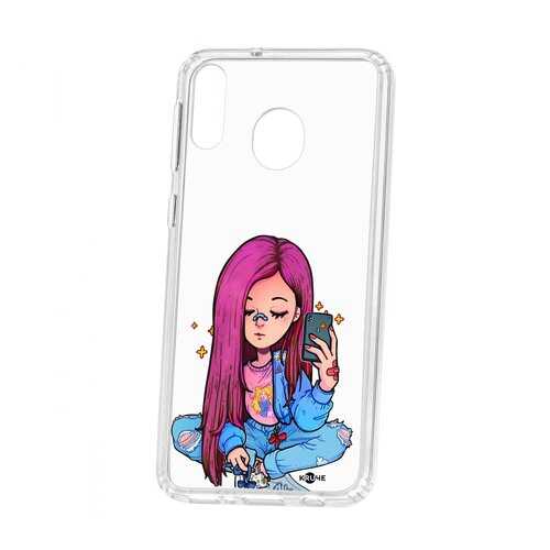 Чехол Kruche Samsung Galaxy M20 Print Pink Hair в Билайн