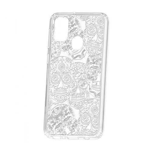 Чехол Kruche Samsung Galaxy M30S Print Skull White в Билайн