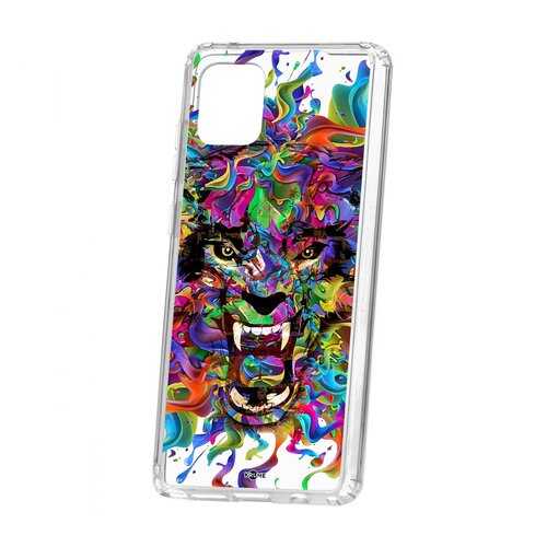 Чехол Kruche Samsung Galaxy Note 10 Lite Print Colored beast в Билайн