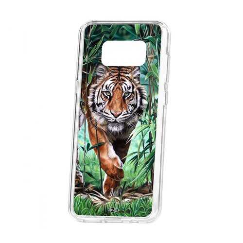 Чехол Kruche Samsung Galaxy S8 Plus Print Крадущийся тигр в Билайн