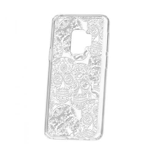 Чехол Kruche Samsung Galaxy S9 Print Skull White в Билайн