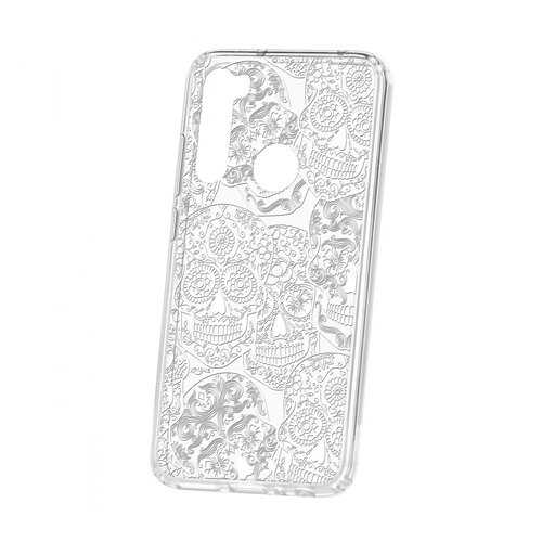 Чехол Kruche Xiaomi Redmi Note 8 Print Skull White в Билайн