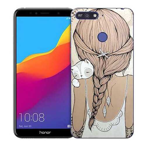Чехол RE:PA для Huawei Honor 7A Pro с принтом Девочка в обнимку с котом в Билайн