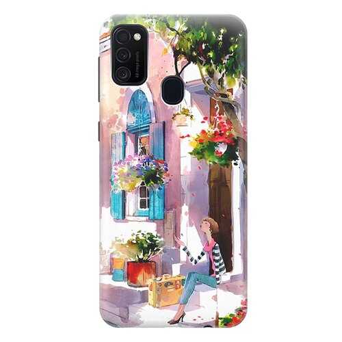 Чехол RE:PA для Samsung Galaxy M21 с принтом Девочка на цветущей улочке в Билайн