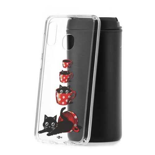 Чехол Samsung Galaxy A20 2019 Kruche Print Котенок в чашке в Билайн