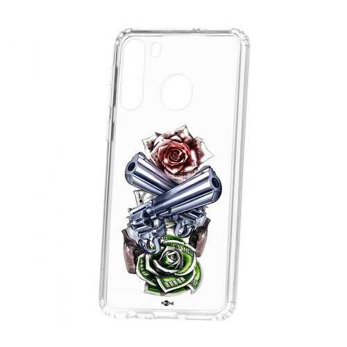 Чехол Samsung Galaxy A21 Kruche Print Карты деньги 2 ствола в Билайн