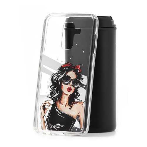 Чехол Samsung Galaxy A6 Plus (2018) A605f Kruche Print Фэшн леди в Билайн