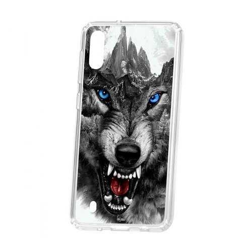 Чехол Samsung Galaxy M10 Kruche Print Волк в Билайн
