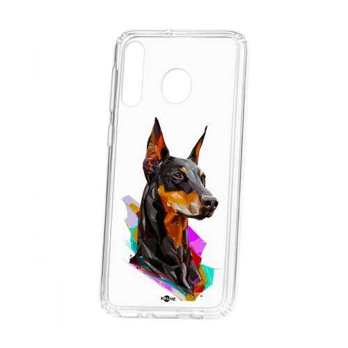 Чехол Samsung Galaxy M30 Kruche Print Доберман в Билайн