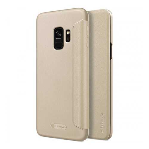 Кожаный Чехол (книжка) Nillkin Sparkle Series для Samsung Galaxy S9 Gold в Билайн