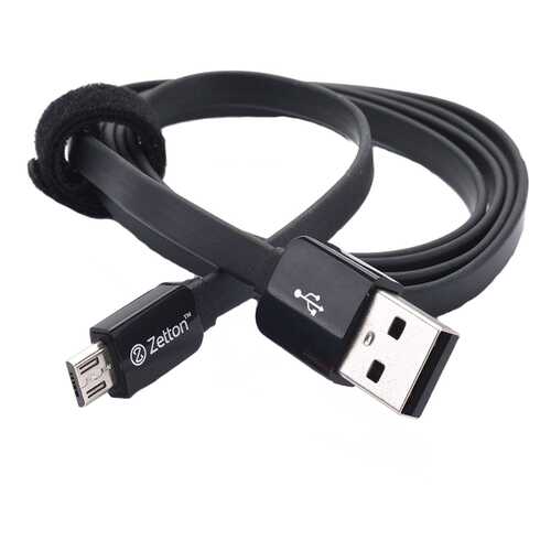 Кабель Flat Zetton Micro USB Black в Билайн