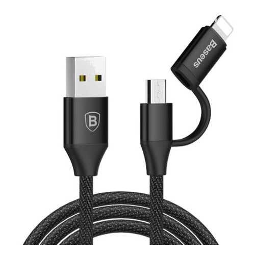 Кабель Micro Baseus Yiven 2-1 Cable 1m Black в Билайн