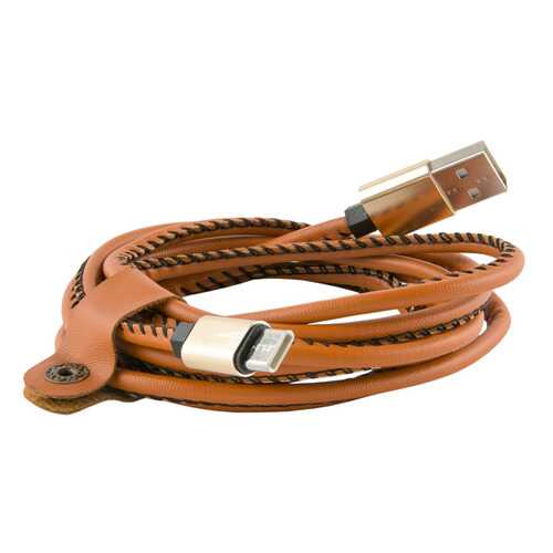 Кабель Red Line USB - Type-C, 2 метра, экокожа, Brown в Билайн