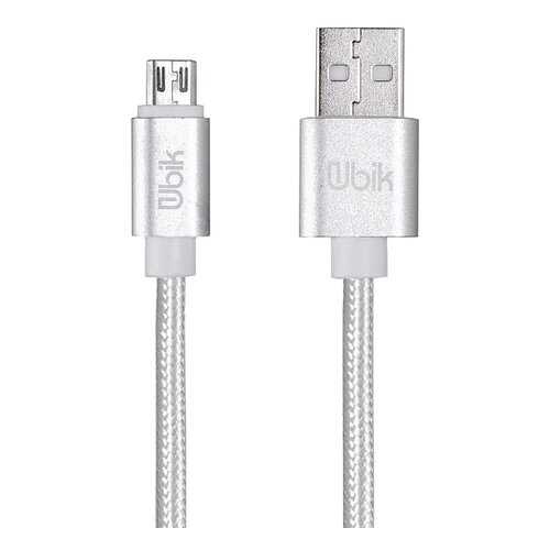 Кабель Ubik USB - microUSB (UM09) 1m 3A Silver в Билайн