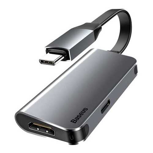 Переходник Baseus Little box USB-C/HDMI+USB-C CAHUB-E0G (Dark Grey) в Билайн