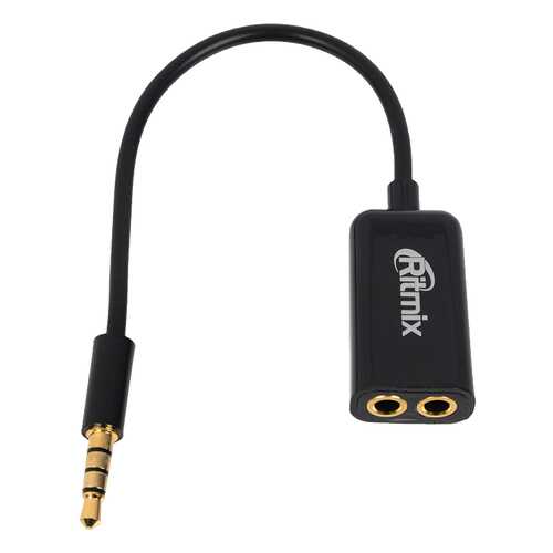 Разветвитель Ritmix RAS-150 jack 3.5-2*jack 3.5, 0,15m Black в Билайн