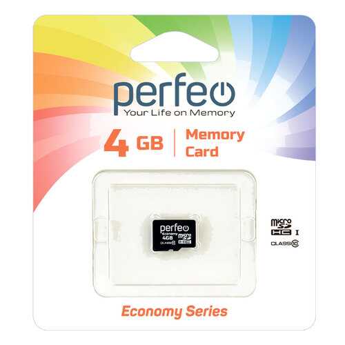 Карта памяти Perfeo microSD 4GB High-Capacity (Class 10) без адаптера economy series в Билайн