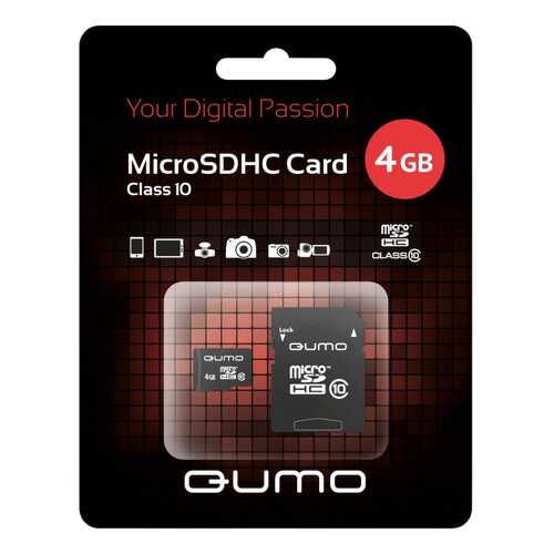 Карта памяти Qumo Micro SDHC QM4GMICSDHC10 4 GB в Билайн