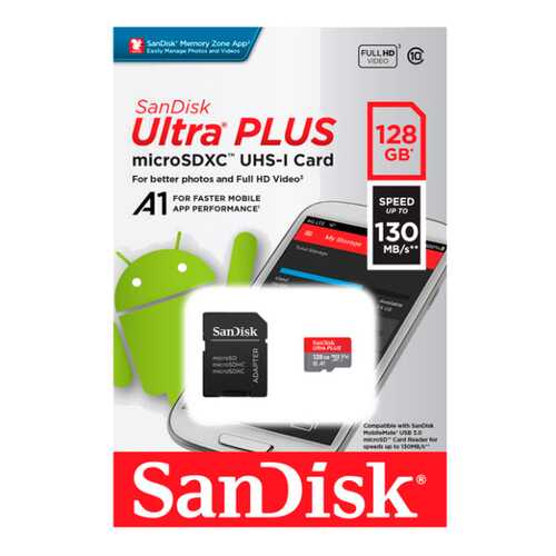 Карта памяти SanDisk Micro SDXC SDSQUB3-128G-GN6MA 128GB в Билайн