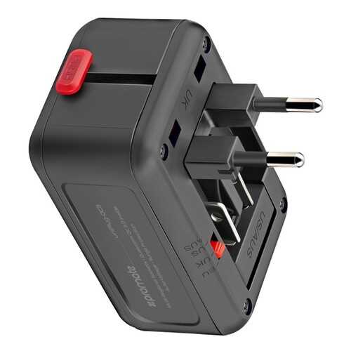Переходник Promate uniPlug-QC3 мультирегиональный USB Qualcomm QC3.0 + USB 1.2A в Билайн