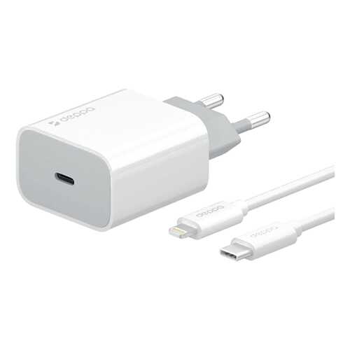 Сетевое зарядное устройство Deppa USB Type-C, PD, 18W + кабель USB-C/Lightning MFI, в Билайн