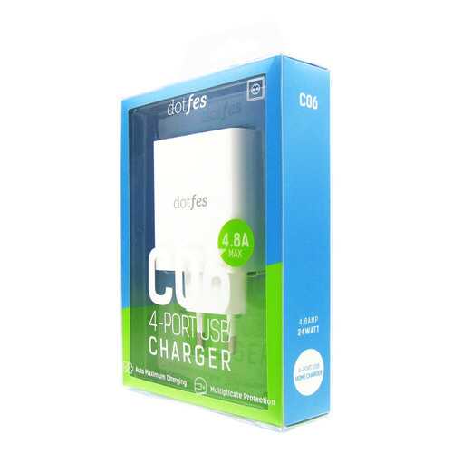 Сетевое зарядное устройство Dotfes C06 4 USB 4,8A White в Билайн