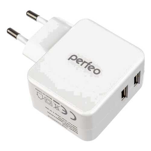 Сетевое зарядное устройство Perfeo с разъемом 2xUSB, 3.4А, белый, CUBE 2 (PF_A4132) в Билайн