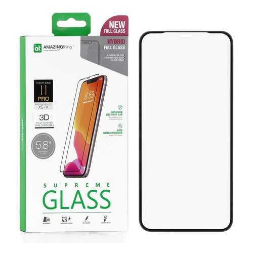 Защитное стекло AMAZINGthing SupremeGlass Hybrid 3D Black 0.2mm для Apple iPhone X в Билайн