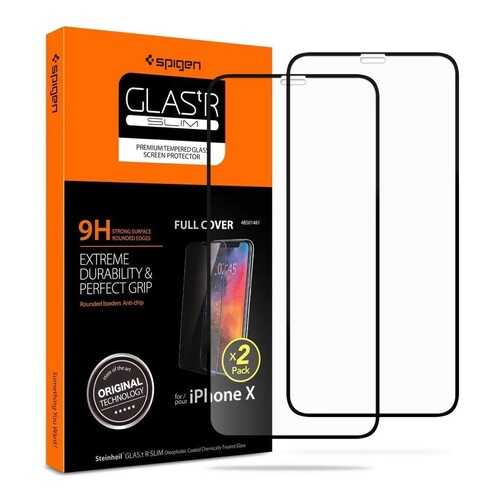 Защитное стекло Spigen Glas.tR Slim Full Cover 2pcs для iPhone 11 Pro/XS/X (Black) в Билайн